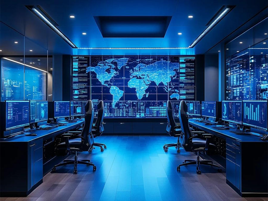 Indoor LED video wall in a control room