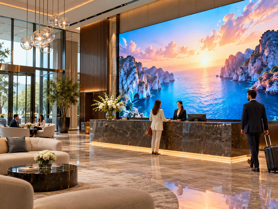 Commercial LED display in a showroom or hospitality space