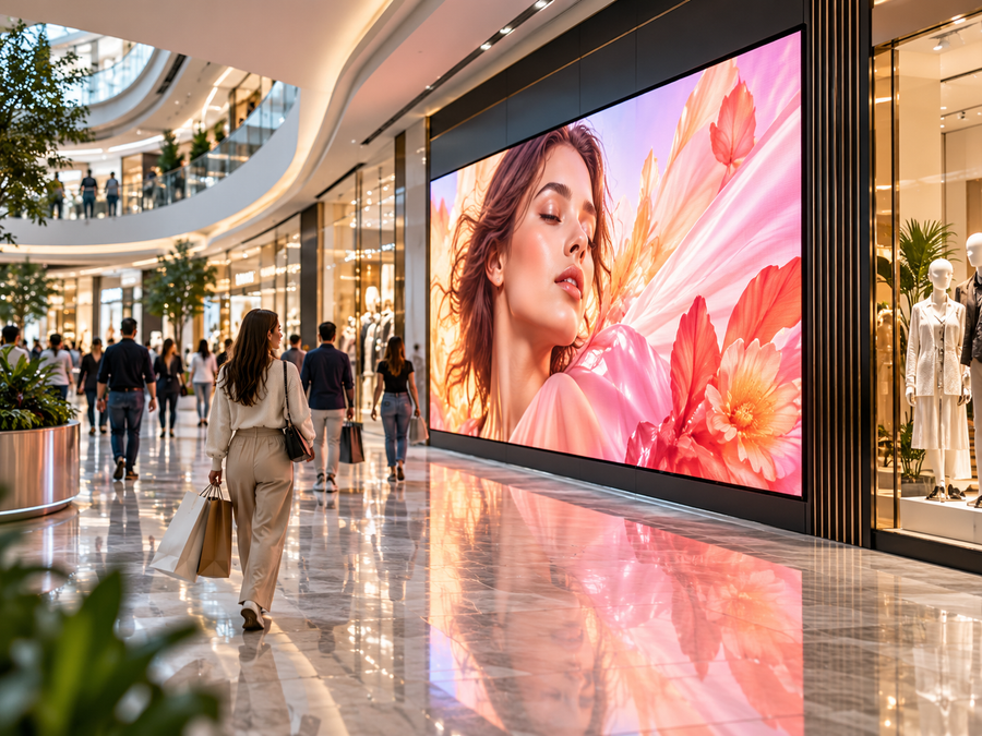 Commercial LED display in a retail environment