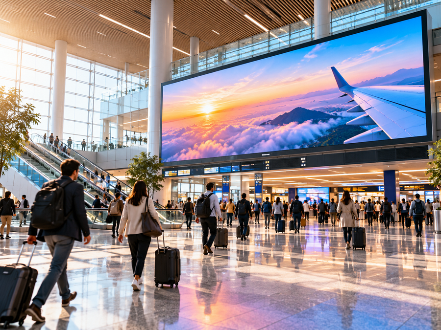 Commercial digital display in an airport or public venue