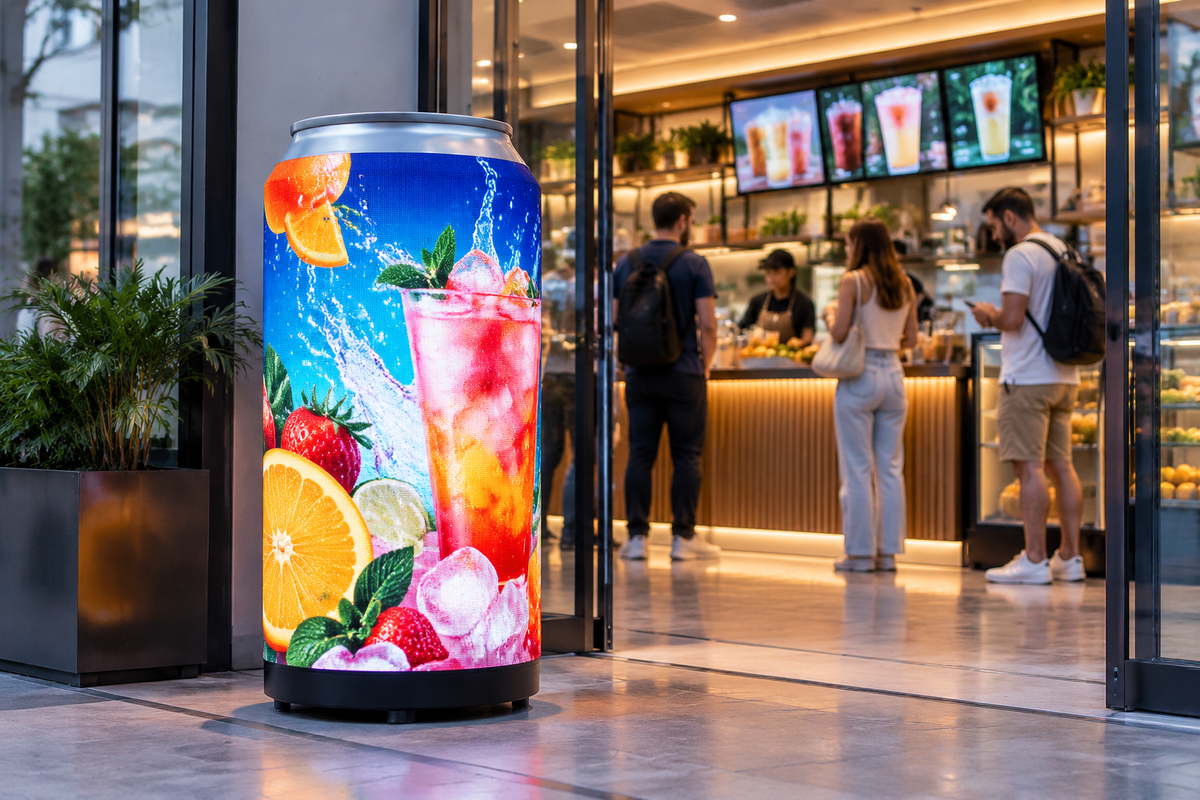 Can-Shaped LED Display
