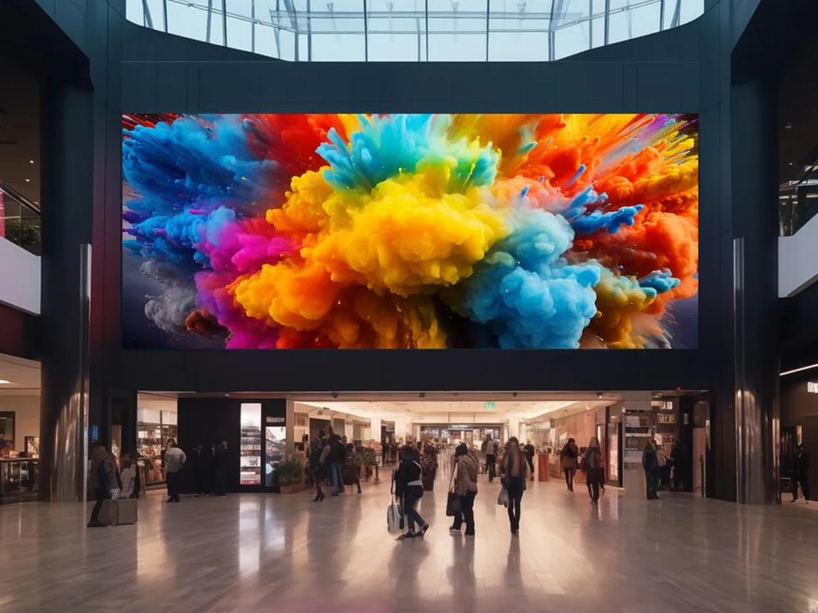 Commercial LED display installation in a retail or public space