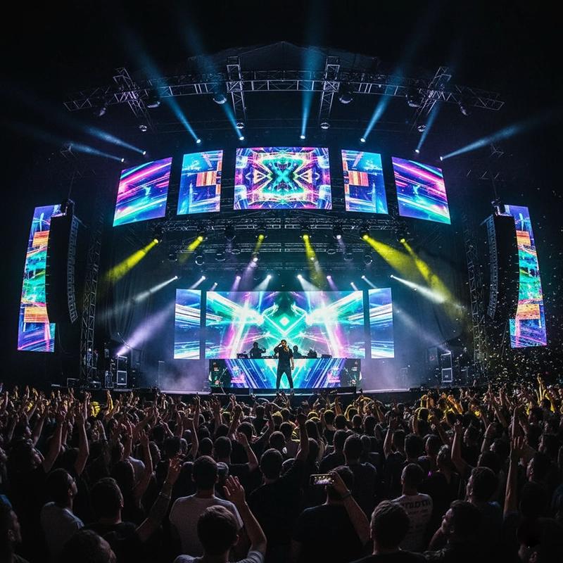 Rental LED display at a concert or live event