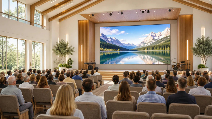 Indoor LED screen in a conference room